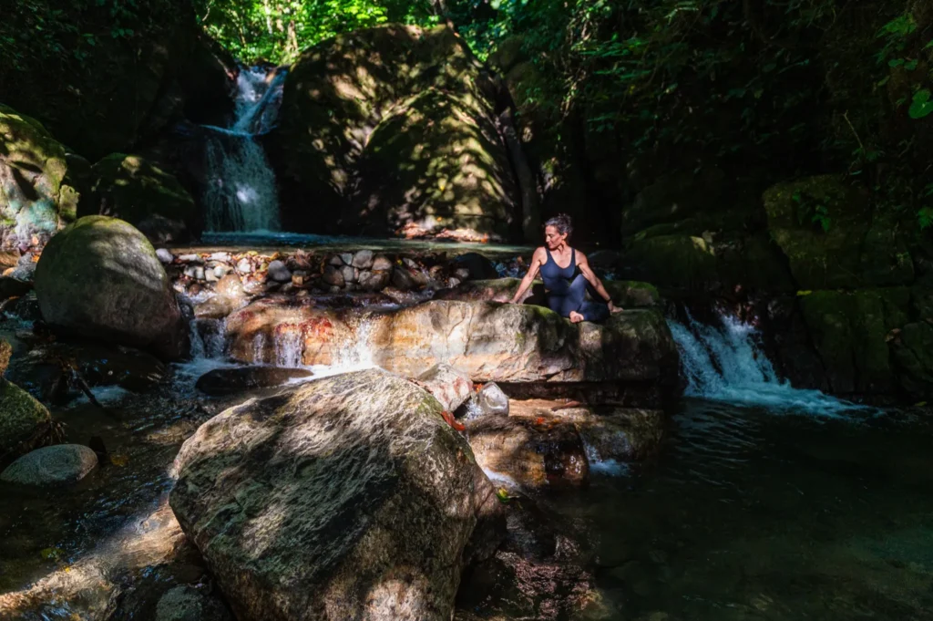 adi at the waterfall